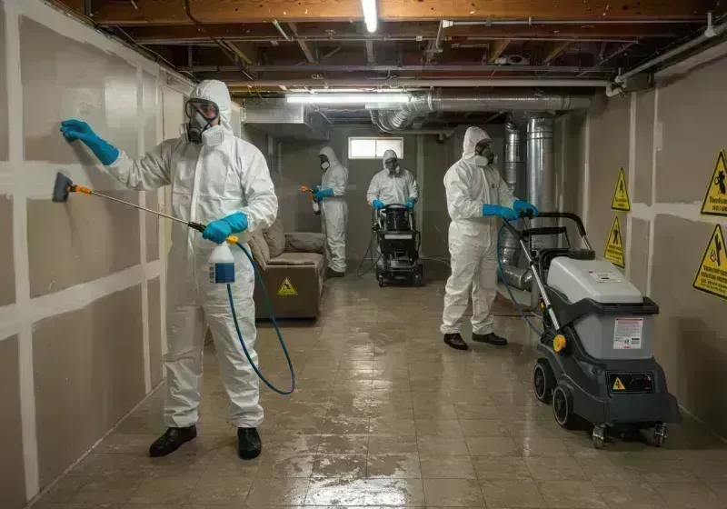 Basement Moisture Removal and Structural Drying process in Hollis Center, ME